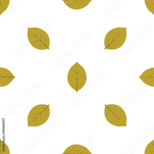 Seamless pattern featuring stylized green leaves, nature-inspired design