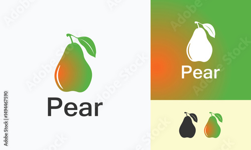 Pear, fresh fruit vector illustration