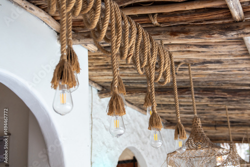 Rustic Rope and Light Fixture Design