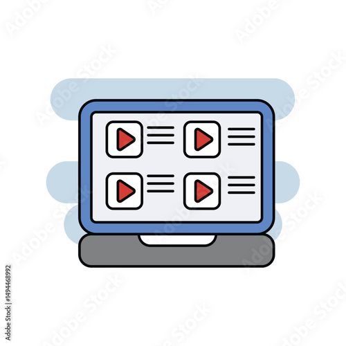 Categories  color line icon with white background vector stock illustration