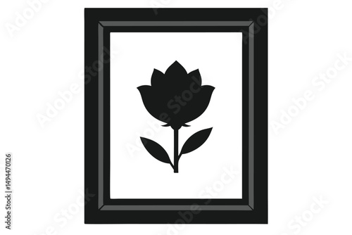framed-painting-of-flowers--silhuette---vector-art.eps
