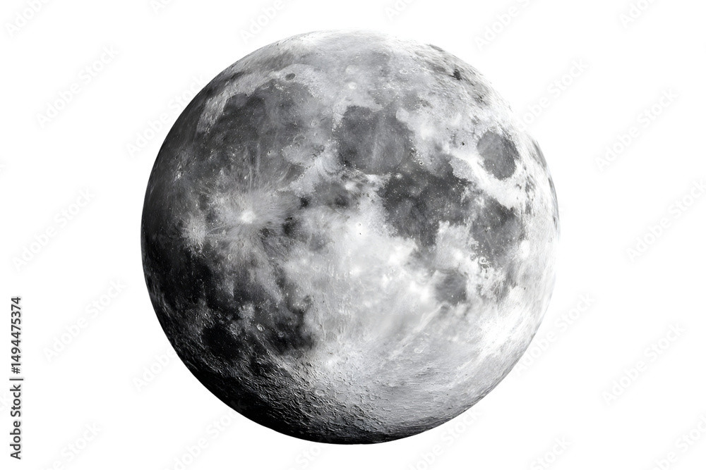 Naklejka premium Full moon lunar surface detail