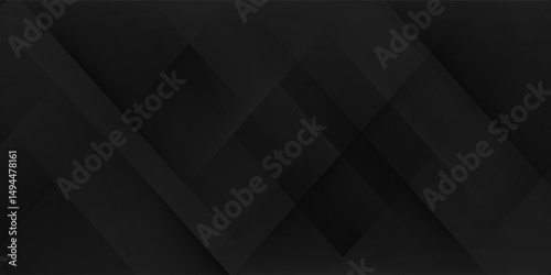 Abstract dark black Geometric banner design background.