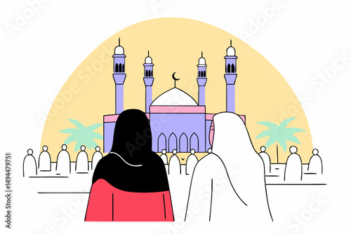 Traditional costume scene featuring two figures in heritage attire excellent for cultural illustrations school projects and history content designs