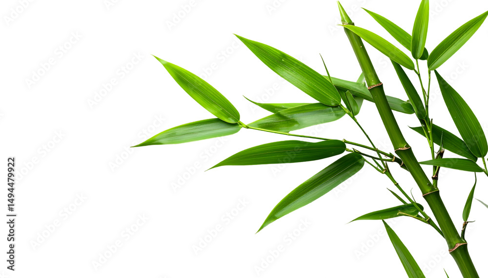 Fototapeta premium Green bamboo plant isolated on Transparent Background