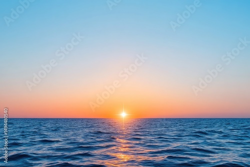 Sunset over calm ocean