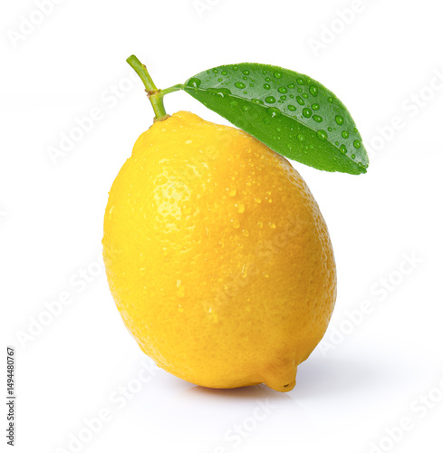lemon with leaf