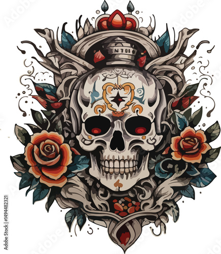 skull with wings Tattoo