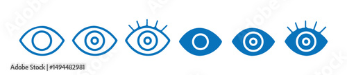 Eye icon vector set. Eyesight vision sign. eyeball line icon. vision pictogram. Eye modern symbol. vector Illustration