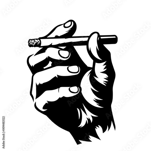 Clean black and white vector silhouette 
