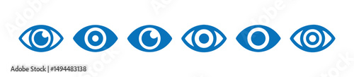 Eye icon vector set. Eyesight vision sign. eyeball line icon. vision pictogram. Eye modern symbol. vector Illustration