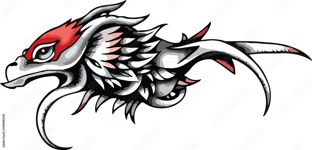 Fototapeta premium dragon head tattoo