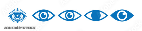 Eye icon vector set. Eyesight vision sign. eyeball line icon. vision pictogram. Eye modern symbol. vector Illustration