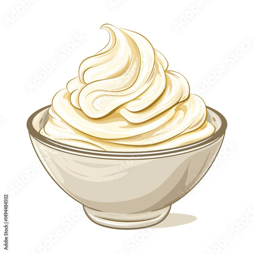 Whipped cream on white 