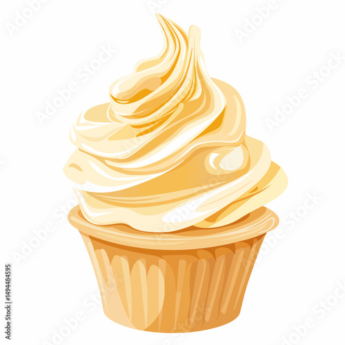 Whipped cream isolated White background 