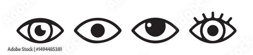 eye vector icon set. eyeball line icon. vector illustration eps 10