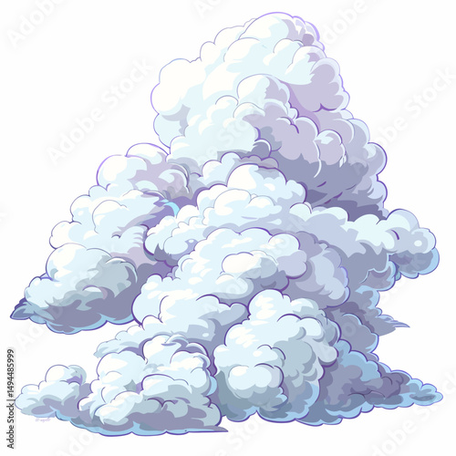 Cumulonimbus on white 