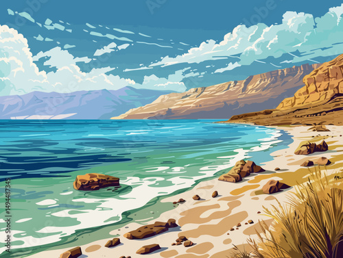 Vector illustration of a deadsea 