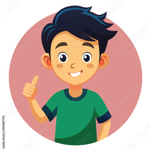 Showing a Thumbs Up Gesture Signifying Approval or Agreement 