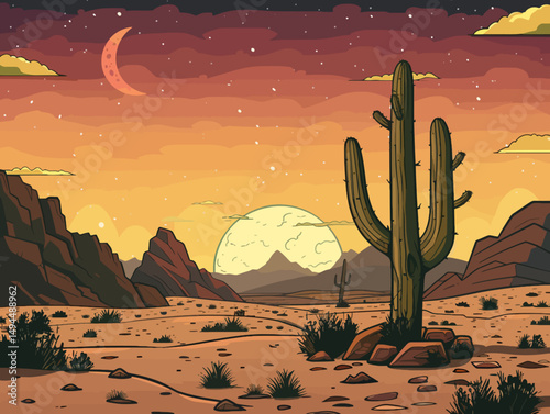 cactus in desert landscape 