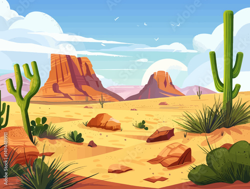Illustration a desert landscape 