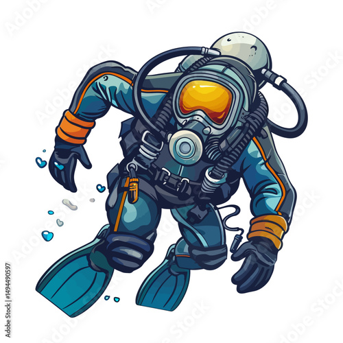 Diver on white 
