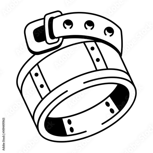 An icon depicting an arm cuff designed in doodle style
