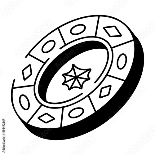 A drawing style icon representing a magic talisman charm
