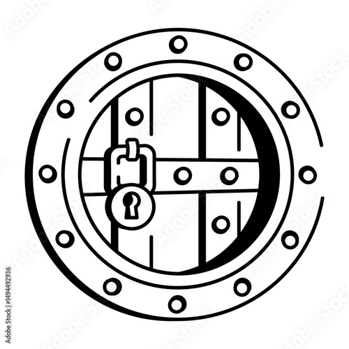 A doodle style icon showing a ship hatch entrance

