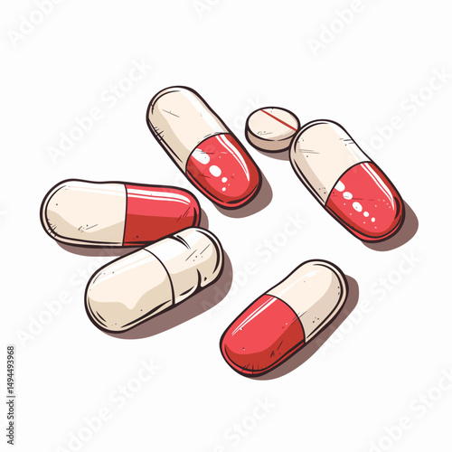 Drug on a white 