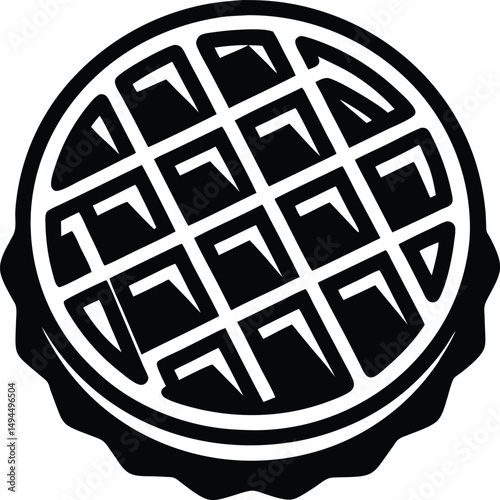 Breakfast food waffles icon silhouette vector illustration