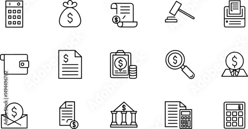 accounting web icons set  accounting and audit   s.eps