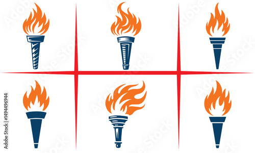 Flaming Torch Vector