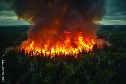 Wildfire Inferno Burning Forest Destruction Emergency