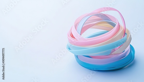 Wallpaper Mural Pastel ribbons swirl with light background. Torontodigital.ca