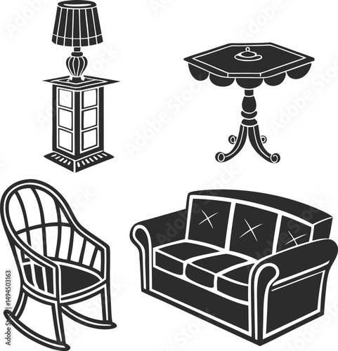 armchair and lamp