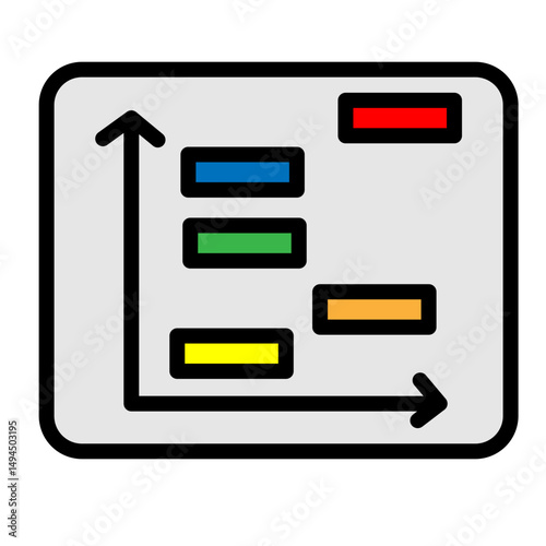 Gantt Chart with Costs Vector Filled Icon Design