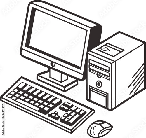 vector illustration of computer