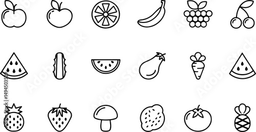 fruits and vegetable icon set  containing apple  b (1).eps