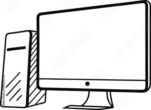 computer monitor with blank screen