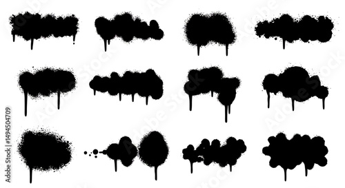 Spray Paint Drips: Urban Art Vector Silhouettes