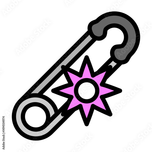 Brooch Vector Filled Icon Design