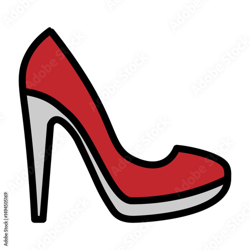 High Heels Vector Filled Icon Design