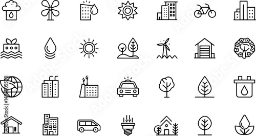 green city icons set  contains such icons as envir (1).eps