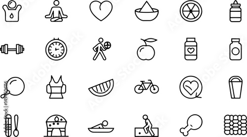 healthy lifestyle icon set  contains such icons as (4).eps