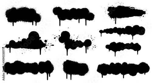 Graffiti Spray Paint Drips - Vector Elements for Urban Design