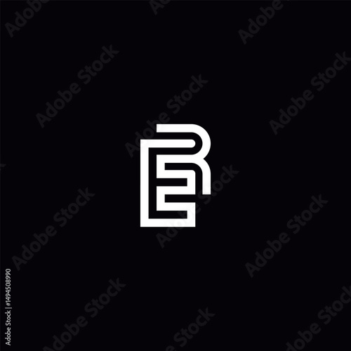 Alphabet ER RE Letter Logo Design with Modern Minimal Style.