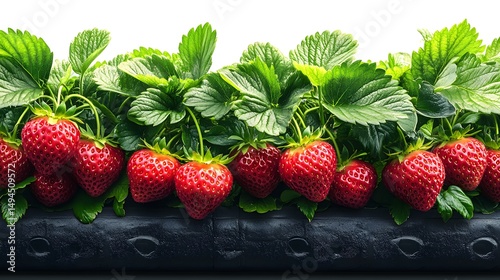 Stylized flat vector graphic of spiral strawberry plant