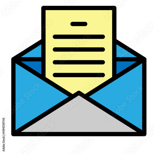 Job Offer Letter Vector Filled Icon Design