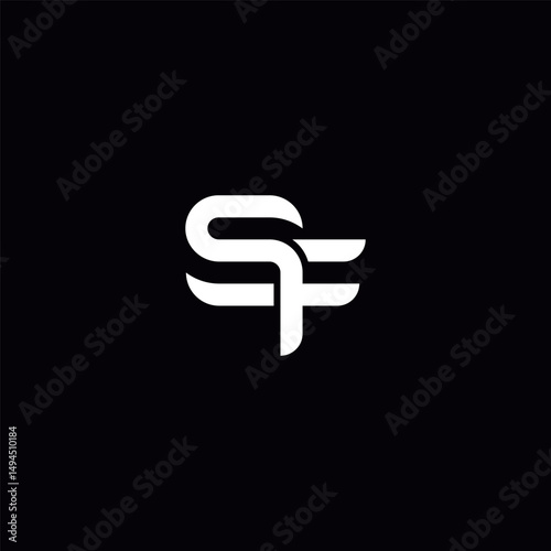 Alphabet SF FS Letter Logo Design with Modern Minimal Style.
